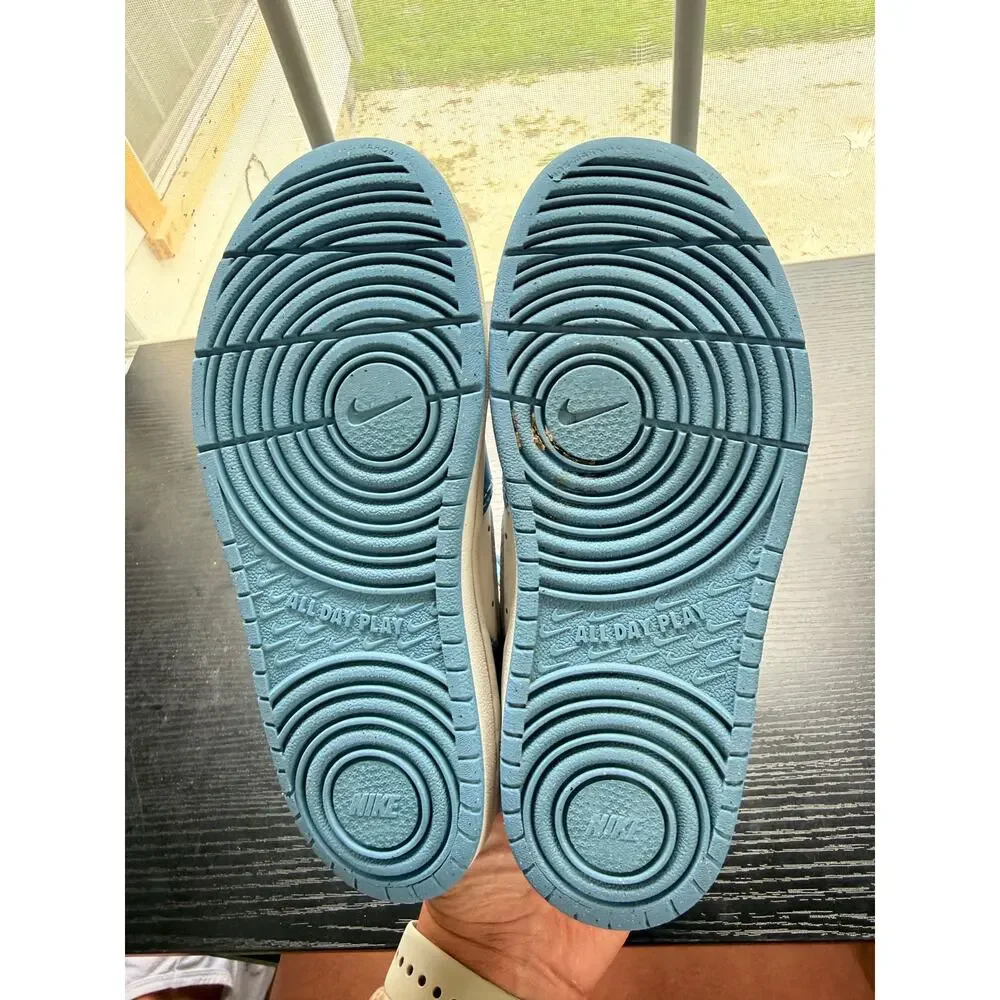Nike Court Borough Mid Kids Shoes Size 1Y Blue White High Top Sneakers - Picture 5 of 9